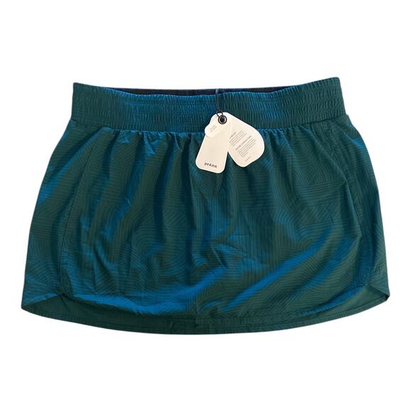 NWT prAna Peak to Pavement Skort Women's Sz Large Forest Green - Picture 1 of 8